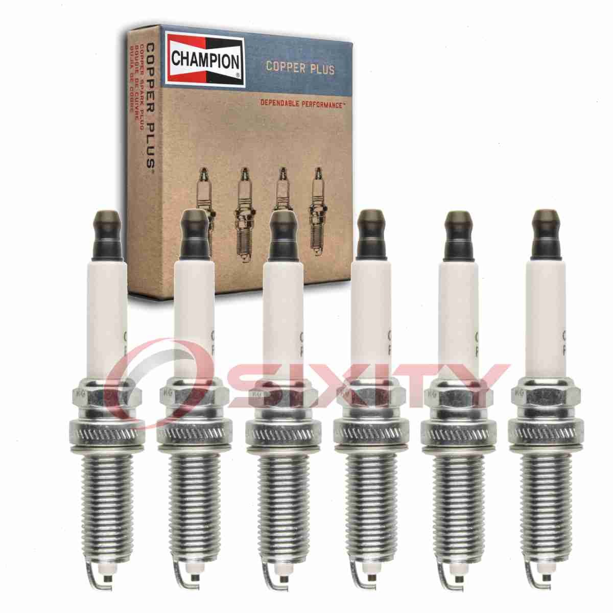 6 pc Champion Copper Plus Spark Plugs for 2009-2010 Infiniti M35 3.5L V6 xf