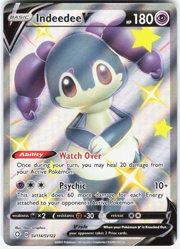 Indeedee V SV114/SV122 Shining Fates: Shiny Vault ShHR Holofoil Pokemon NM