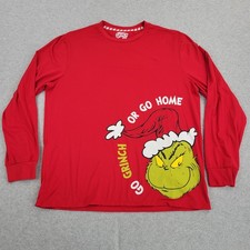 The Grinch Dr. Seuss Shirt Mens XL 46-48 Red Go Grinch Or Go Home Christmas