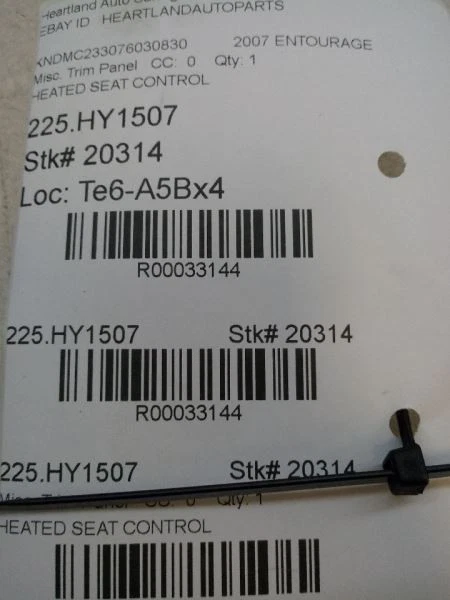 06 07 08 09 10 11 12 Interruptor de asiento delantero térmico Hyundai Entourage ESC APAGADO OEM 9370 Foto 4 de 4