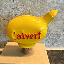 Verseur/bouchon de bouteille jaune Calvert avec liège