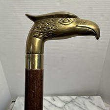 Brass Eagle Head Handle Walking Stick Cane  Wooden Shaft  Antique Style Gentle