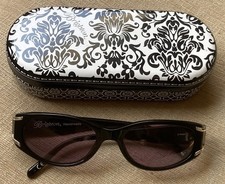 Brighton Z-Stripe Women s Sunglasses Silver Accents Oval Frame Handmade w/Case