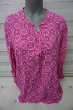 Made in Italy Schlupf Bluse Tunika Gr. 42-44-46 Rosa Weiß gepunktet 