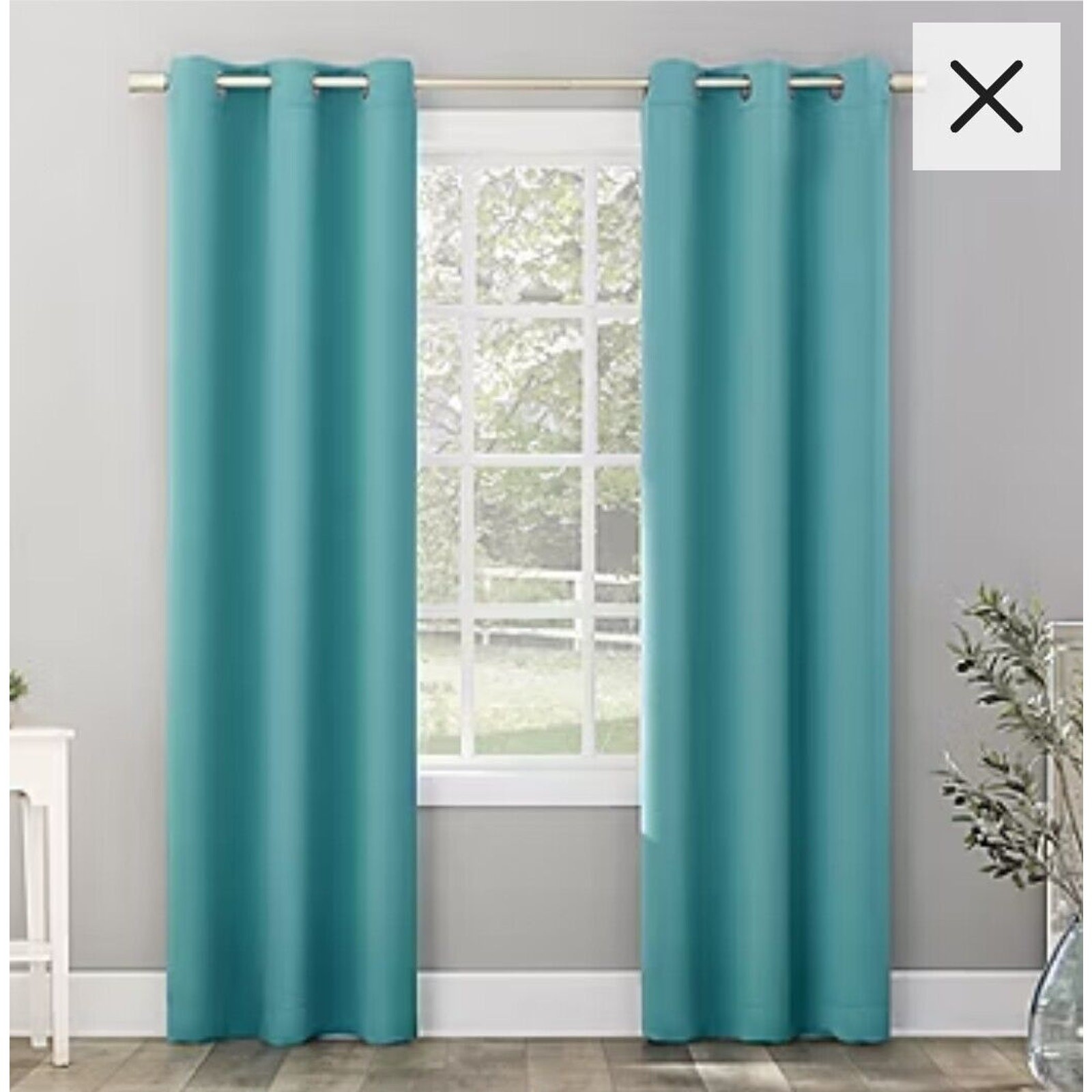 Sun Zero Riley Blackout Grommet Top Curtain Panels 4-Pack Surf Aqua Energy Efficient-image