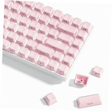 Jelly Keycaps-Crystal Cute Keycaps 60 65 75 100 Percent, Side Printed Pink