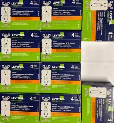 40PCS LEVITON GFTR1-4W  GFCI  15A TAMPER RESISTANT OUTLET WHITE NEW