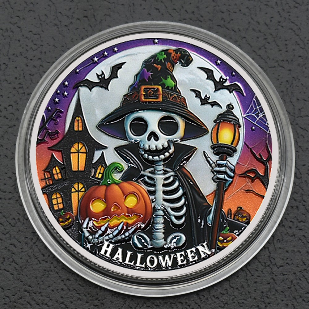 Halloween Eule Motiv Metall Challenge Coin,Vintage Deko Für