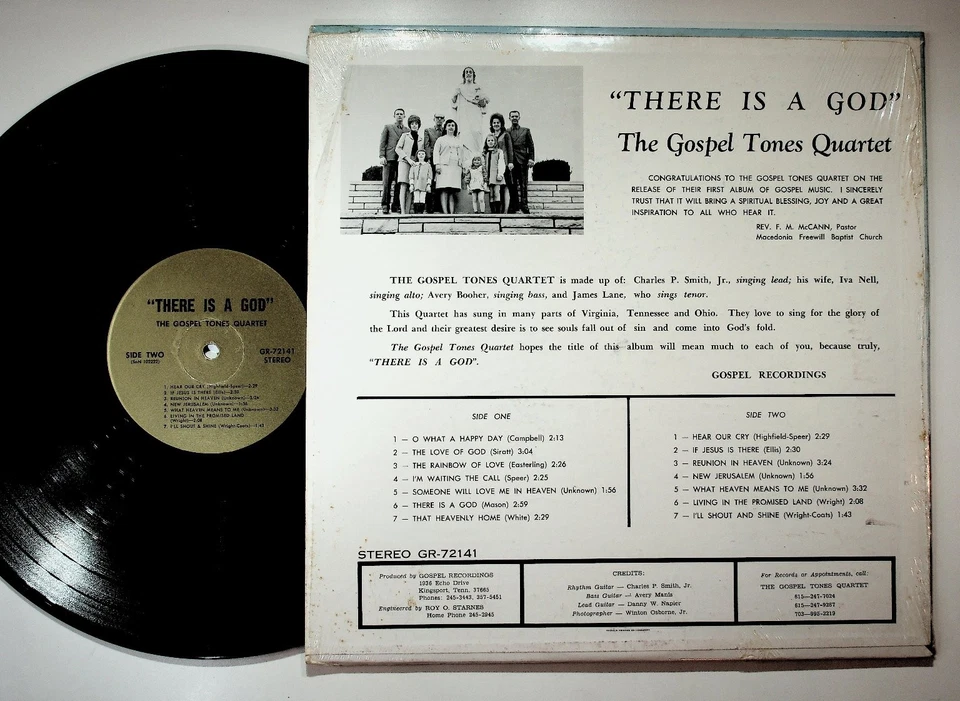 The Gospel Tones Quartet There Is A God Vinyl Record GR-72141 Stereo Foto 2 de 2