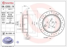 BREMBO 08.C252.1X Disco freno per SUBARU,TOYOTA