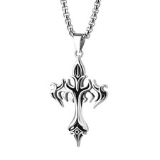 Cross Pendant for Car Rear View Mirror Decor Stainless Steel Gothic Cross