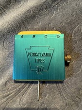 Vintage Pennsylvania Tires Advertising Two Sided Tread Depth Gauge Nice Colors