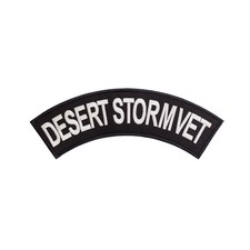 Large 12" DESERT STORM VET Embroidered Rocker Patch - Military Biker Top Rocker