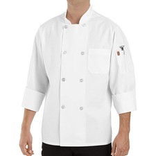 Chef Designs Men's Rk Eight Pearl Button Chef Coat Medium White