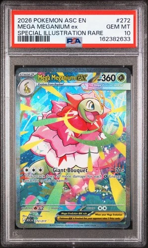 PSA 10!!! Mega Meganium ex 272/217 Me: Ascended Heroes Holo
