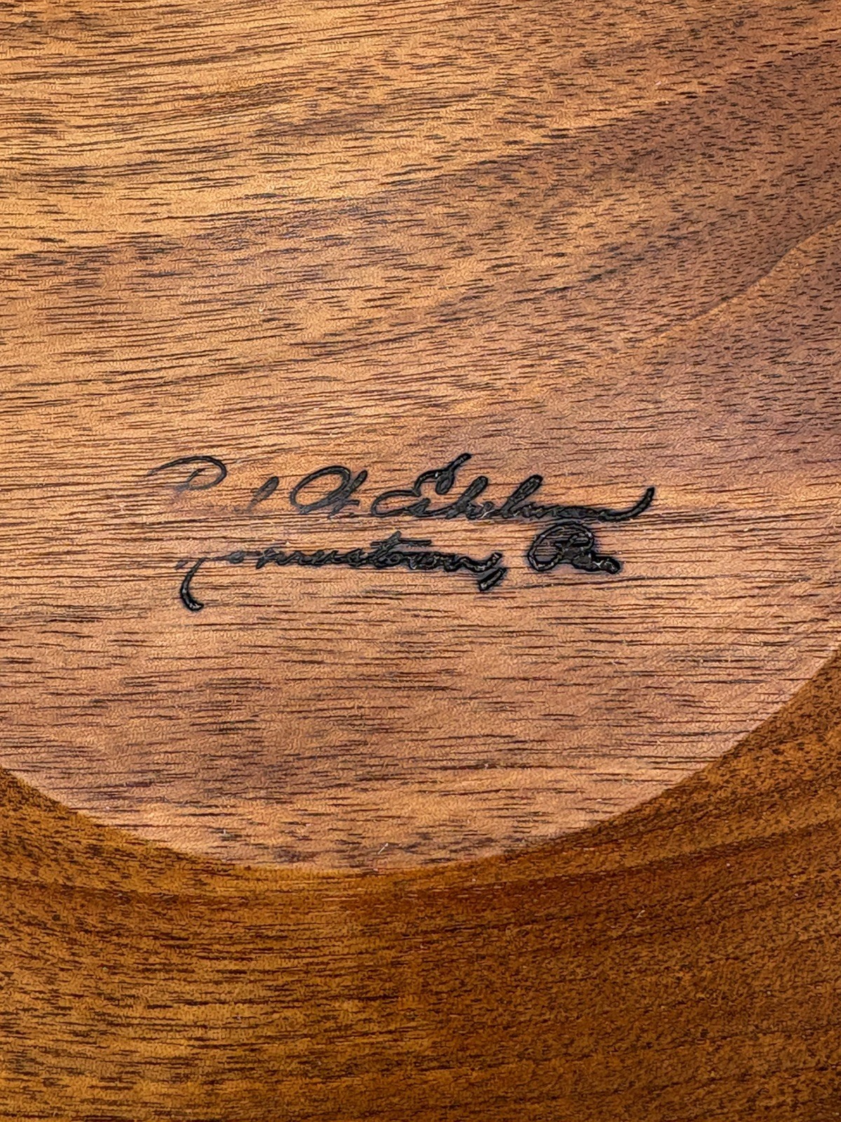 Vintage Signed Paul Eshelman Turned Walnut Studio Wood Plate Stocksdale Espenet
