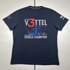 Sebastian Vettel 2012 F1 World Champion Hat Trick T Shirt Red Bull Racing XL