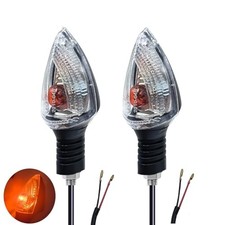 2PCS Motorcycle Turn Signals Front/Rear Indicators Compatible with Clear Shell
