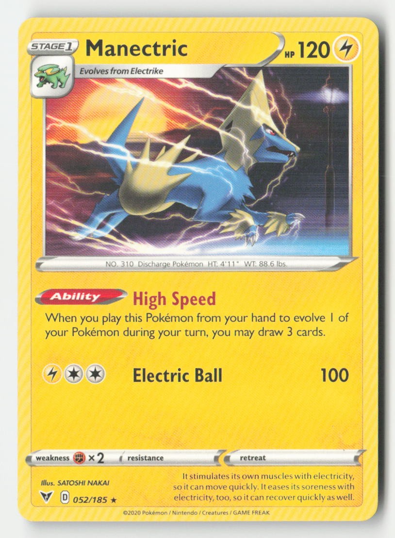Manectric 052/185 Rare Vivid Voltage Pokemon Lightly Played