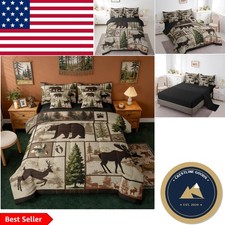Wildlife-Themed 7-Piece King Size Bedding Set - Cozy Cabin Comforter Set