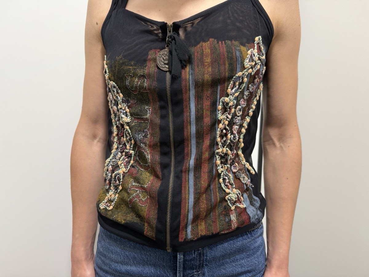 Save The Queen Zip Mesh vintage y2k 2000`s Tank Top Size | eBay