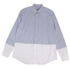 Hermes Shirt Long Sleeve Striped Serie Button Top Men's 42 (16.5) Used MOLO-0