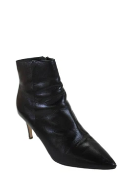 Halogen Womens Leather Zip Up Haanita-Lea Ankle Boots Black Size 6.5 Medium - Image 1 of 4