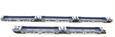 N Walthers 932-8103 Five-Unit Articulated Well Car APL Liner Train #6000