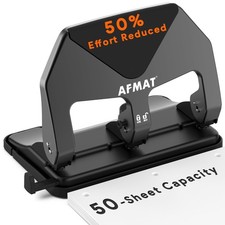 Heavy Duty 3 Hole Punch, 50-Sheet Capacity, 50 Reduced Effort Three Hole Pun...