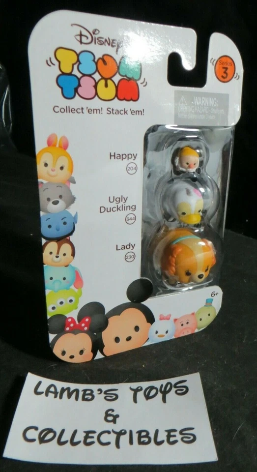 Vinis Disney Tsum Tsum série 3 empilháveis pacote com 3 figos Happy Ugly Duckling Lady - Imagem 2 de 4