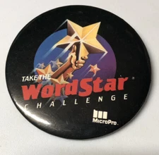 Vintage MicroPro Wordstar Word Processor Software Computers Button Pin Pinback