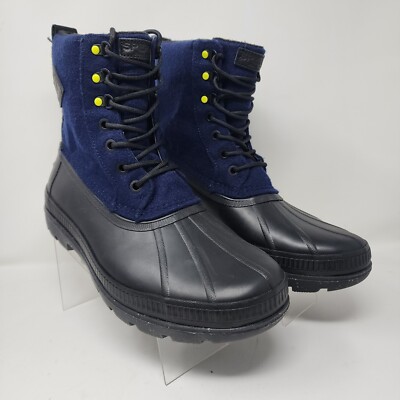 Sperry Winter Boots Mens 12 Navy Blue Ice Bay Wool 3M Thinsulate