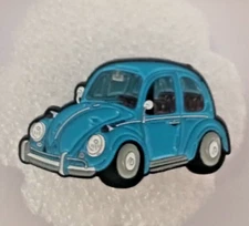 BLUE VW BUG- ENAMEL PIN-SHIP ALL THE PINS YOU BUY FOR $4.99-VISIT OUR STORE