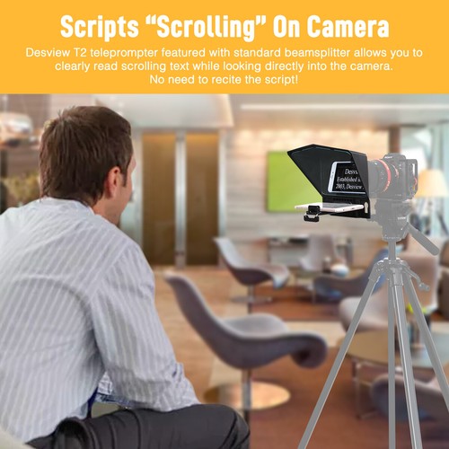 Teleprompter portátil Desview T2 con control remoto para teléfono tableta réflex digital - Imagen 3 de 8