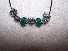 Moms One of a Kind Beautiful European Green Charms Necklace, Show your mom love