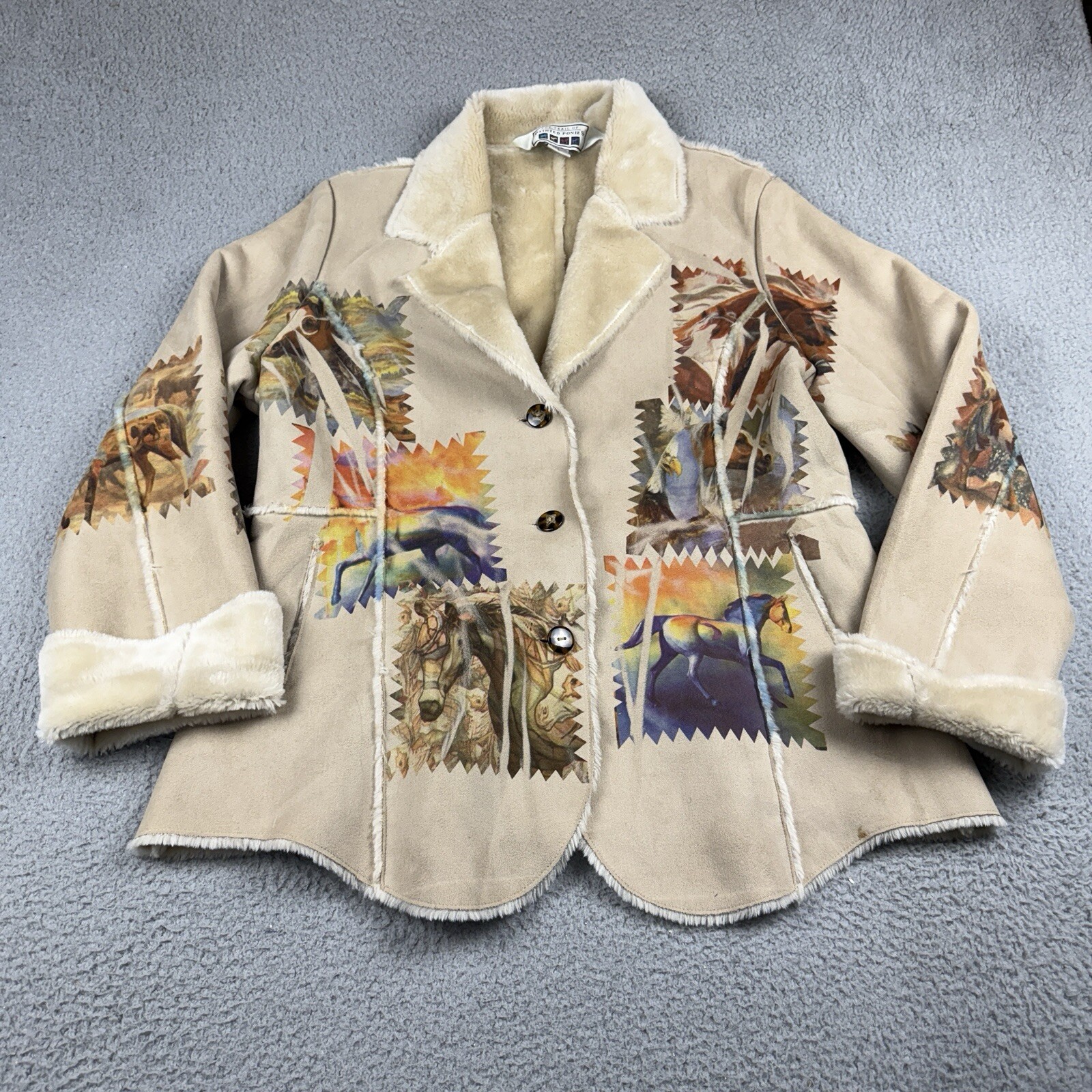 Giacca The Trail Of Painted Pony Extra Large Foderata in Pelliccia Ecopelliccia Stampa Grafica