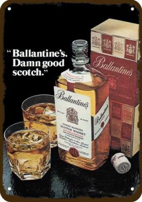 1978 BALLANTINE'S Scotch Whisky Vintage-Look **DECORATIVE REPLICA METAL SIGN**