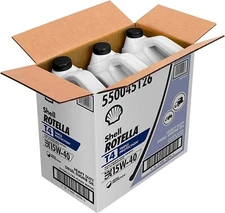 Shell Rotella T4 Triple Protection 15W40 Diesel Engine; Case of 3 -1 Gal Bottles