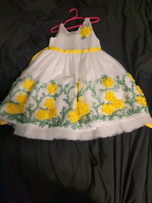 Yellow Flower Dress Kid's Size 6