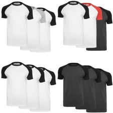 Build your Brand Raglan Contrast T-Shirt 3-Pack T-Shirt Top Shirt 2 Tone Basic