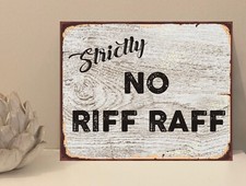 Letrero de placa de novedad de metal estrictamente sin riff barra de riff regalo fcp132