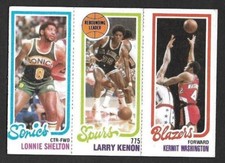 1980-81 Topps NBA Basketball #167(#231Shelton,205 Kenon TL,203 Kermit Washington