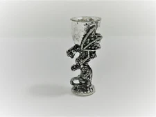 Dollhouse Miniature Dragon Goblet Chalice Metal Silver 1:12 Scale Decoration