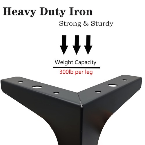 6.7 Inch / 17cm Furniture Legs Set of 4 Metal Furniture Legs Modern Triangle ... - Picture 3 of 3