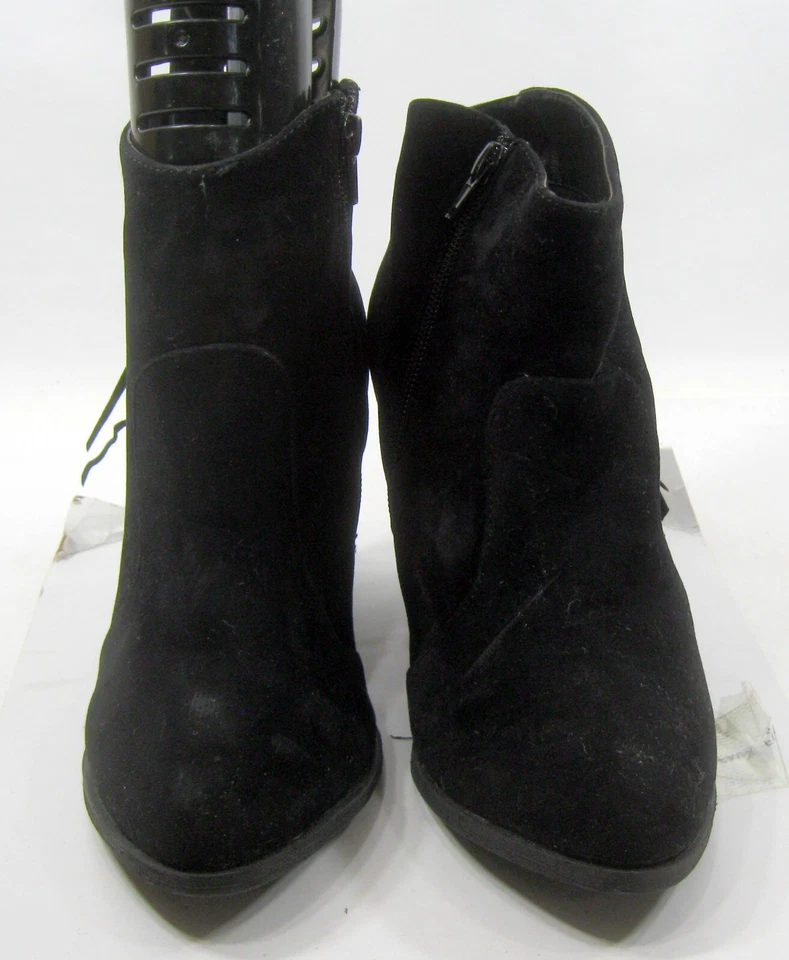 Bambú NEGRO 3.5" Alto Bloque Tacón Punta Redonda Botín MUJERES Talla 7 Foto 2 de 4