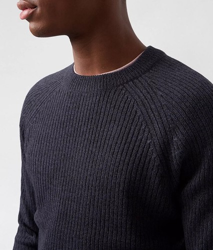 Men's Burton Cable Knit Crew Neck Navy 