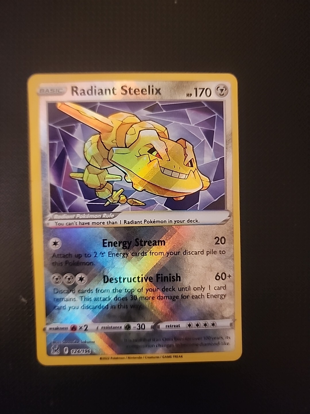 Pokémon Lost Origin Radiant Steelix Holo 124/196 NM