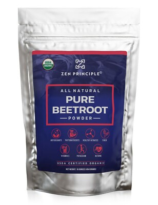 1 lb. Premium Organic Beetroot Powder. 100% USDA Certified. More Fiber 
