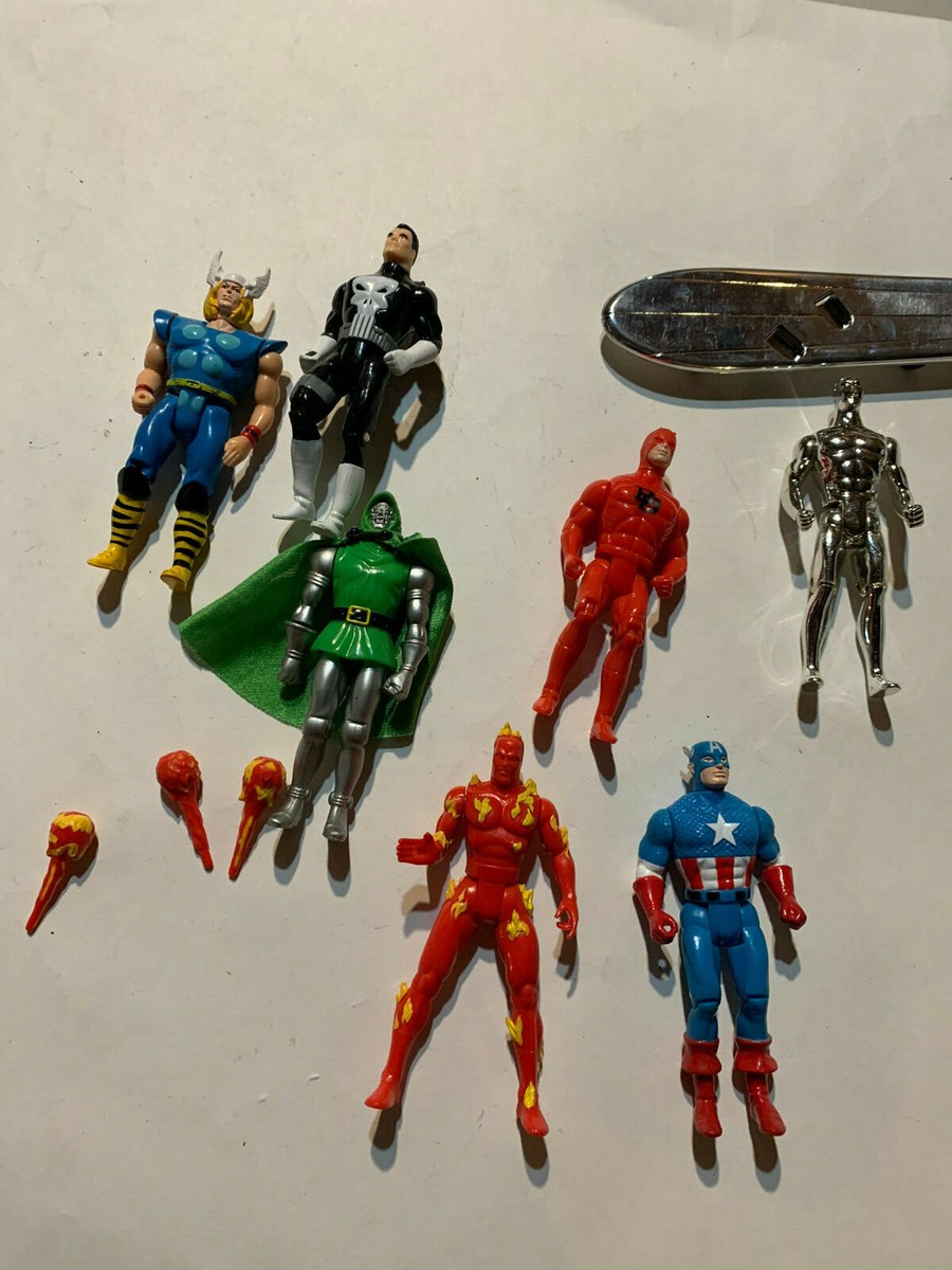 ToyBiz Marvel Superheroes LOT SET Thor, Human Torch, Silver Surfer