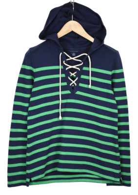 TOMMY HILFIGER Hoodie Mens M (MEDIUM) Striped Blue Green Pullover